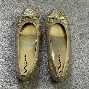 Nina Gold Glitter Flats